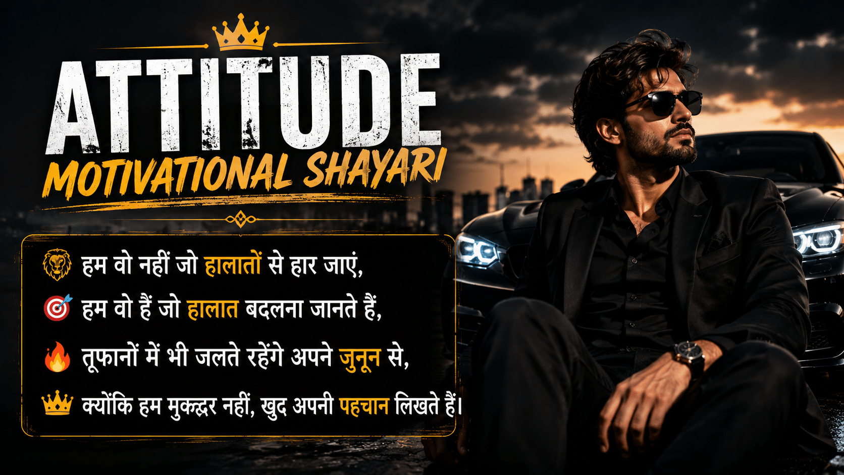 100+ Attitude Motivational Shayari in Hindi