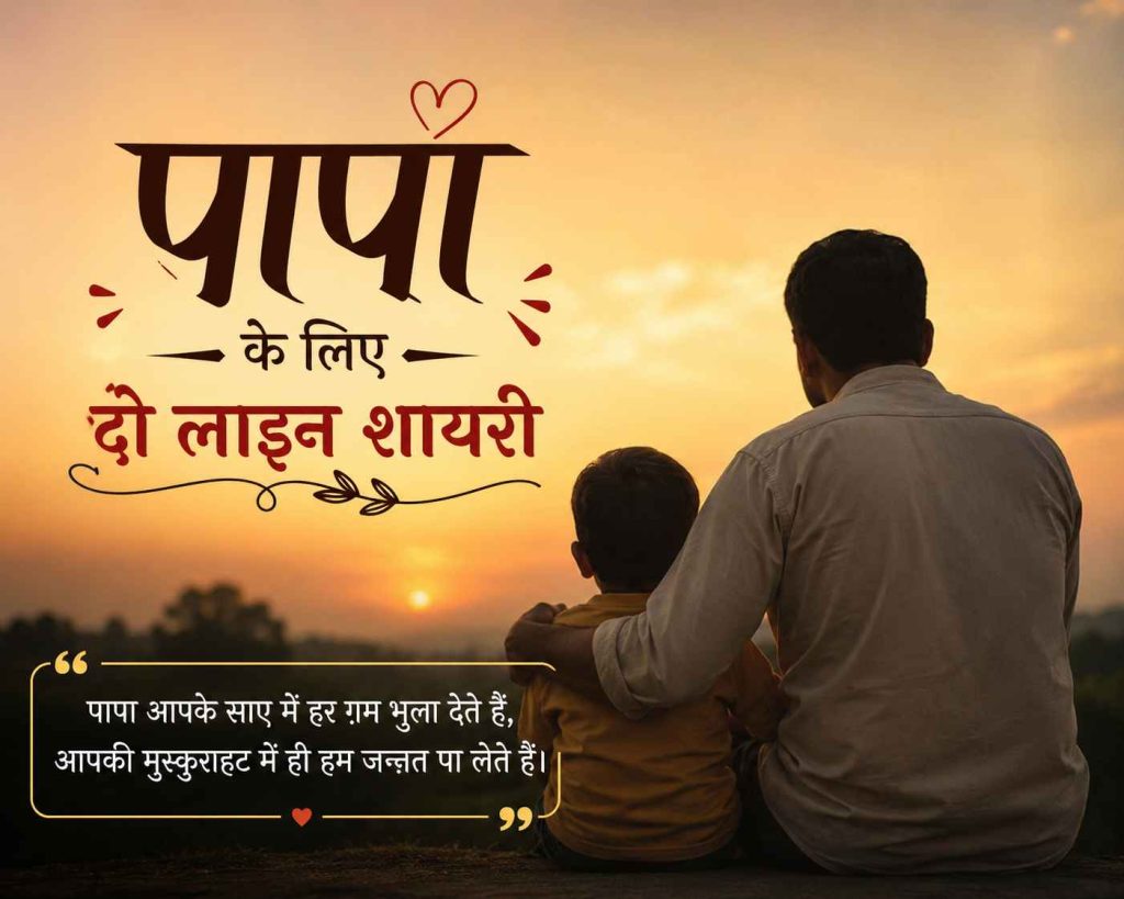 papa ke liye do line shayari
